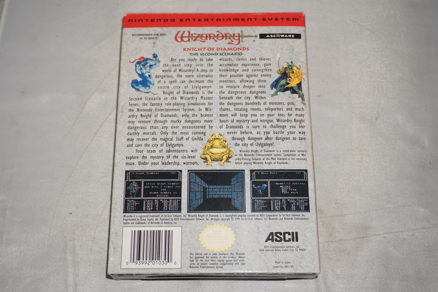 Wizardry Knight of Diamonds (Nintendo NES) Complete in Box CIB