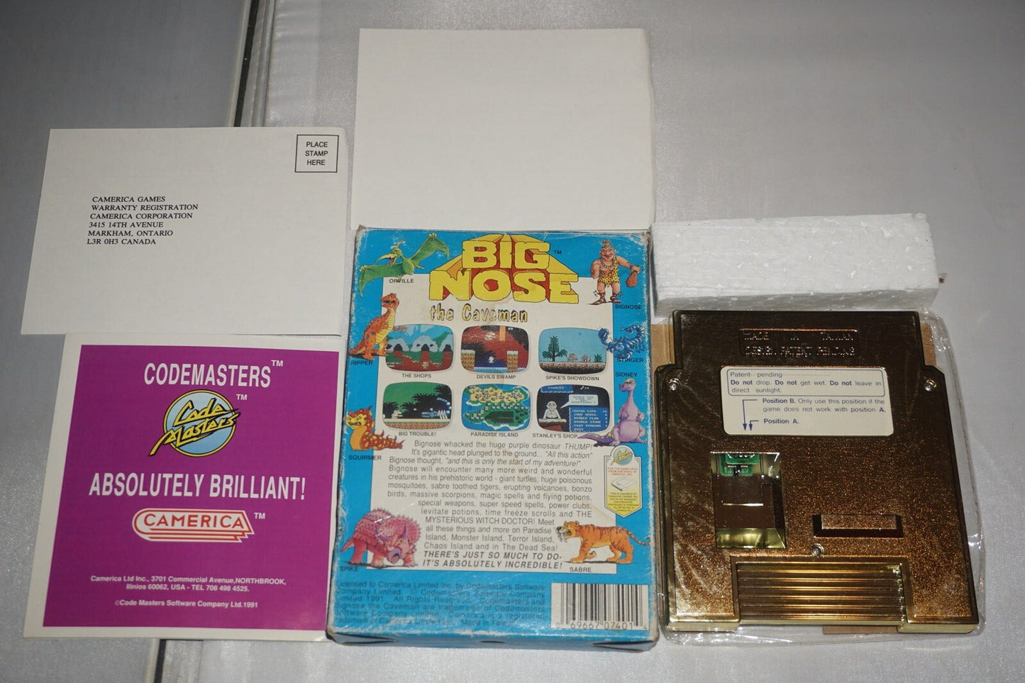 Big Nose The Caveman (Nintendo NES) Complete in Box w/ Reg CIB