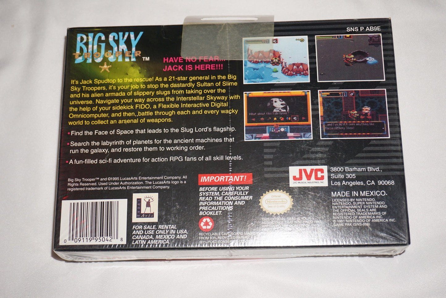 Big Sky Trooper (Super Nintendo SNES) NEW Sealed