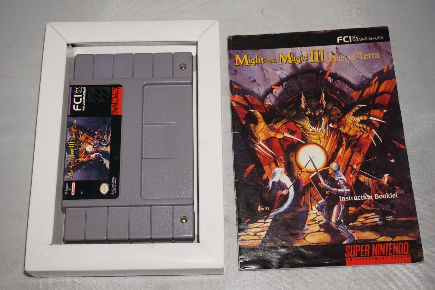 Might & Magic III: Isles of Terra 3 (Super Nintendo SNES) Complete in Box CIB