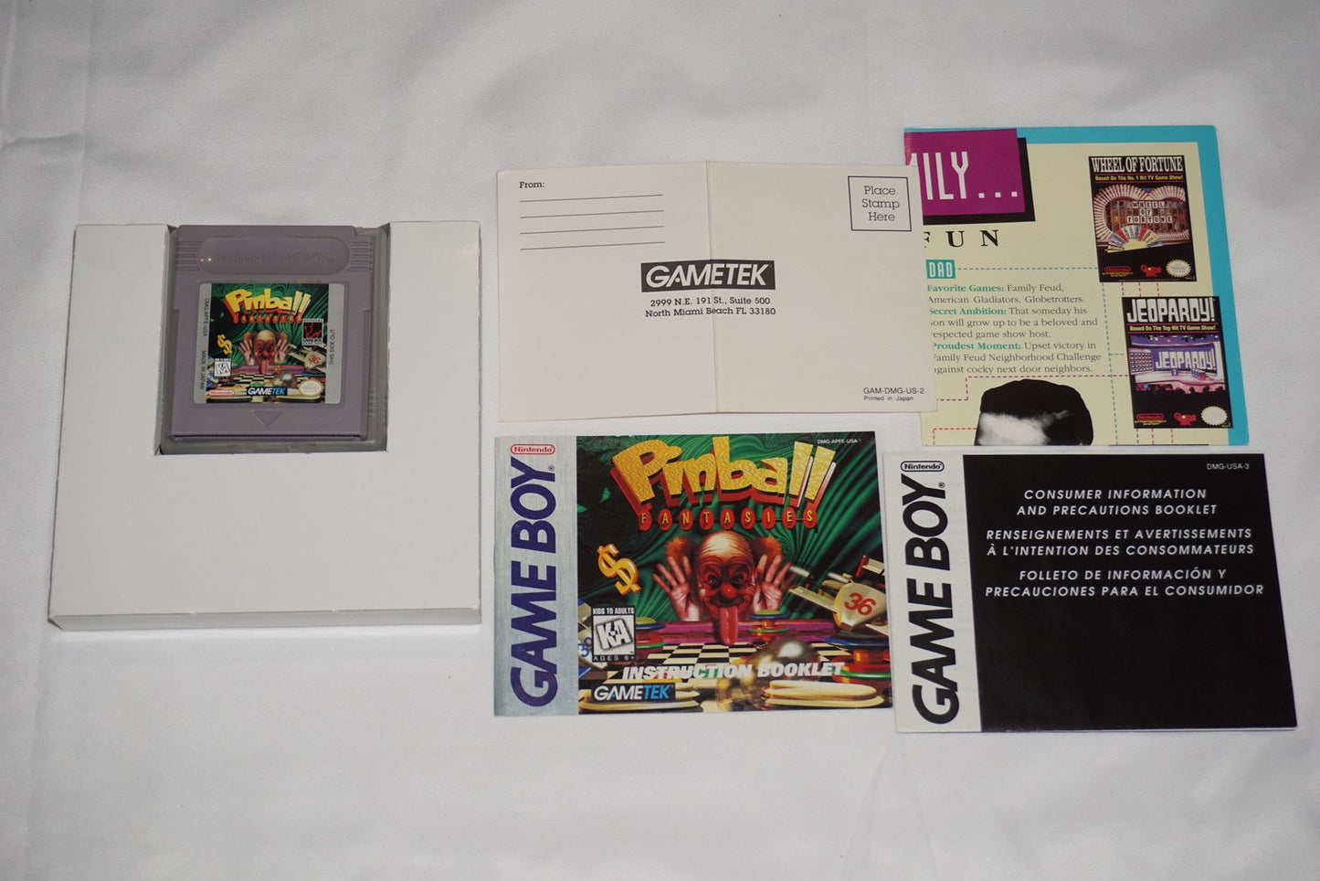 Pinball Fantasies (Nintendo Game Boy Gameboy) Complete in Box w/ Reg CIB