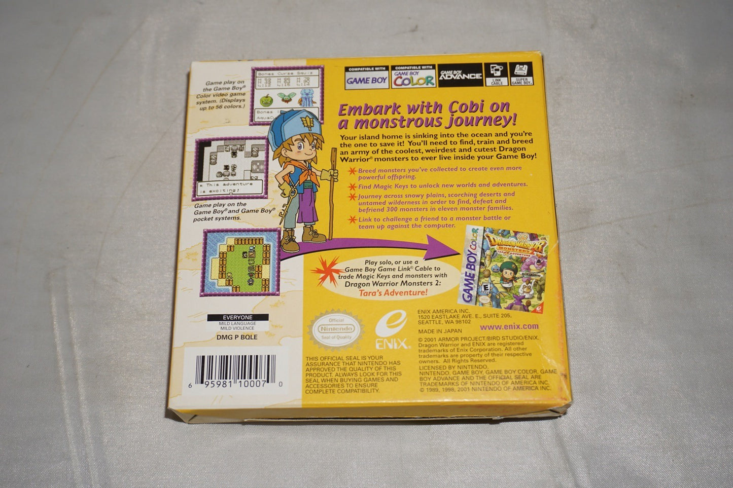 Dragon Warrior 2 Cobi's Journey (Gameboy Color Game Boy) Complete CIB Authentic