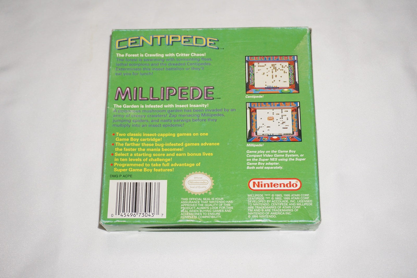 Arcade Classic 2 Centipede Millipede (Nintendo Game Boy) Complete in Box CIB