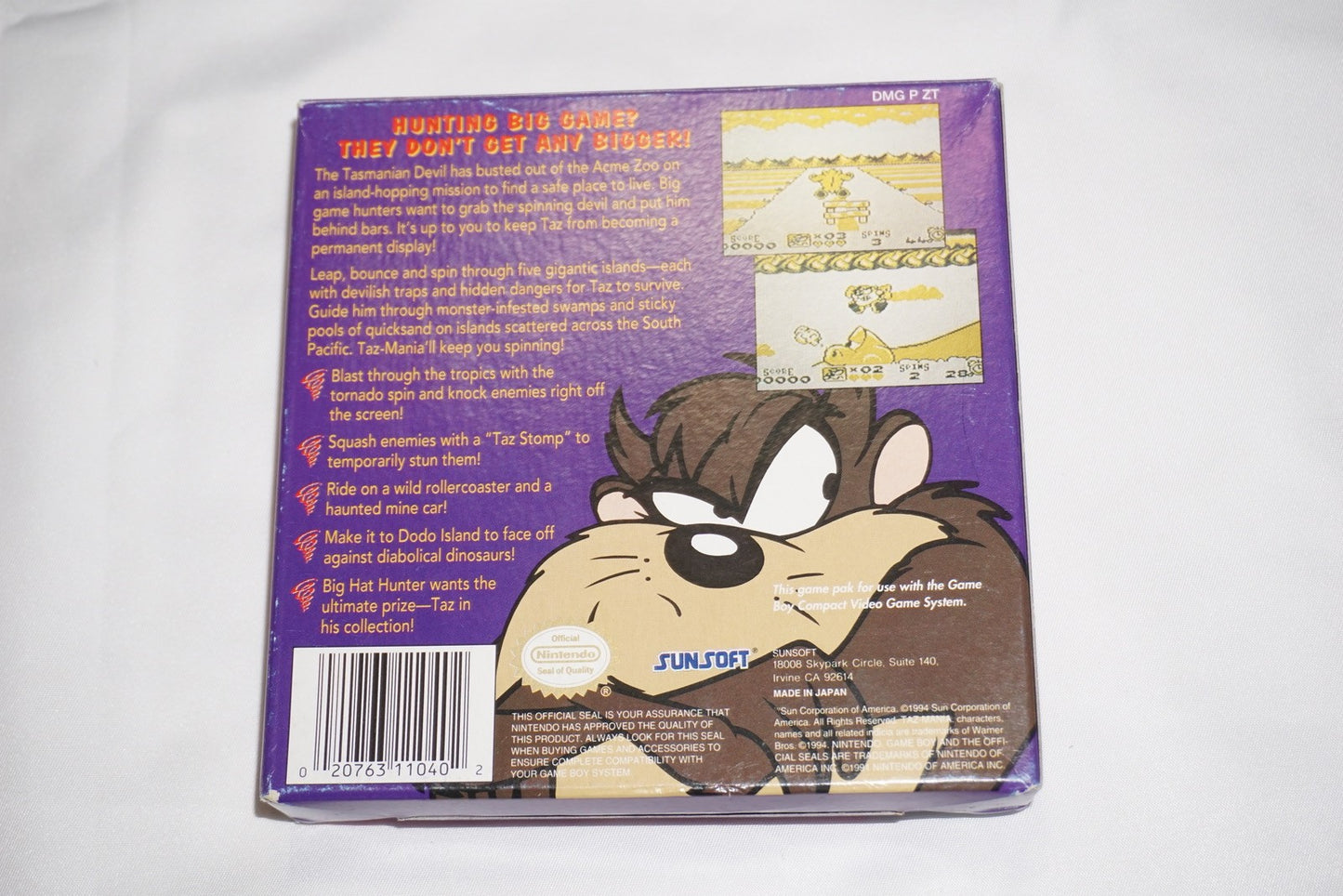 Taz Mania 1 (Nintendo Game Boy Gameboy) Complete in Box CIB
