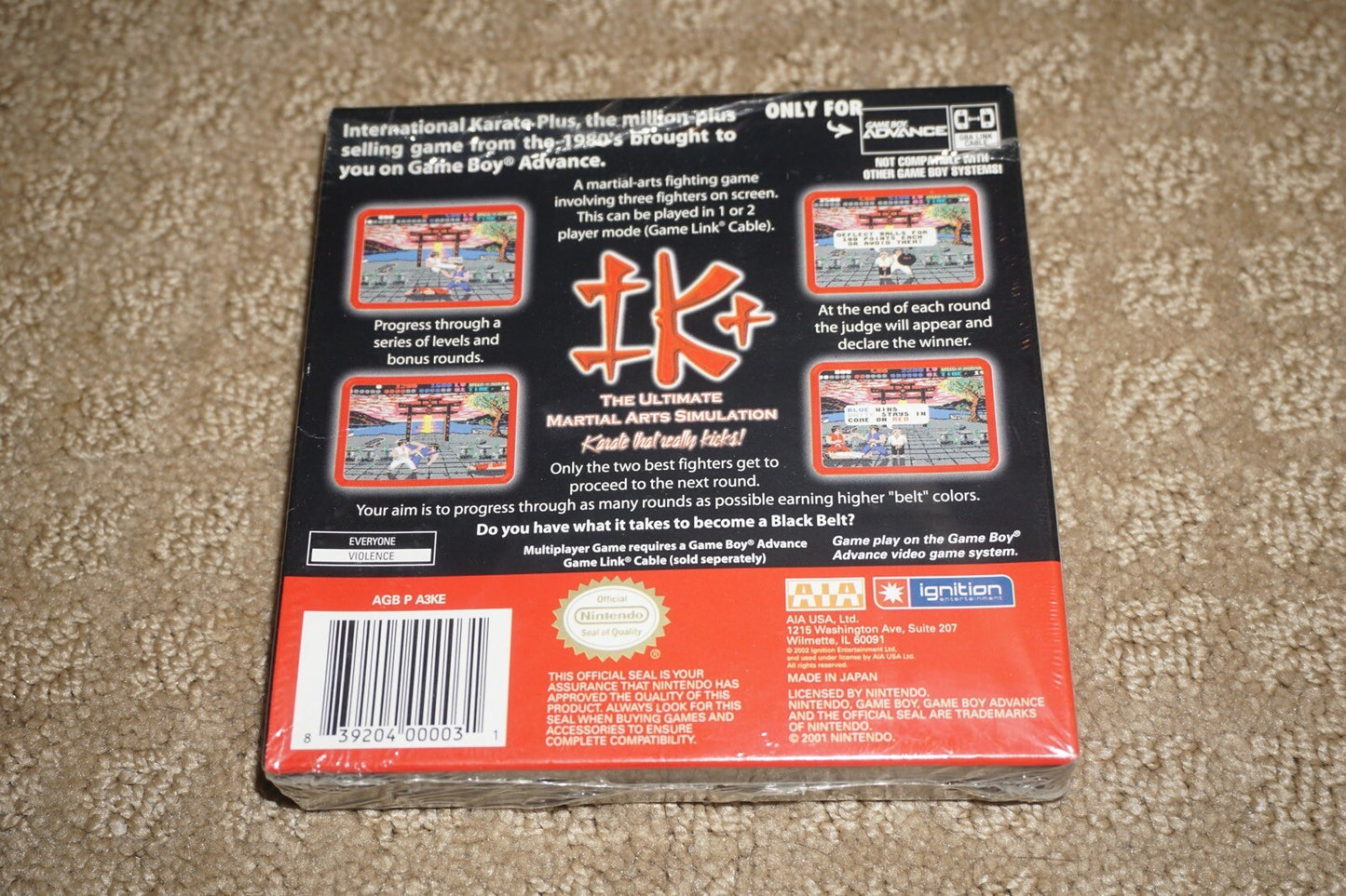 Ultimate Martial Arts Simulation Ik+ Nintendo Gameboy Boy Advance GBA NEW Sealed