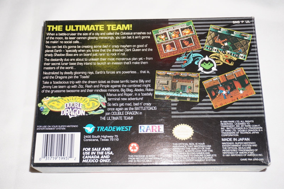 Battletoads/Double Dragon (Super Nintendo SNES) Complete in Box CIB