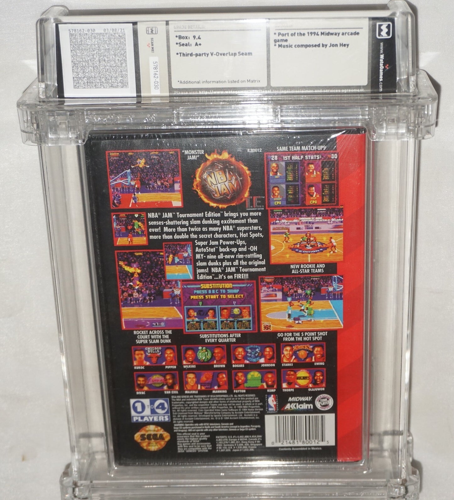 NBA Jam T.E TE Tournament Edition (Sega Genesis) NEW Sealed WATA 9.4 A+ No Post