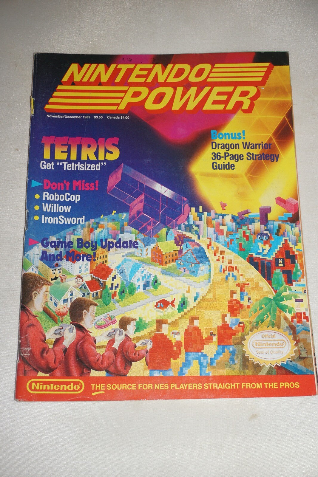 November/December 1989 Tetris Nintendo Power Magazine #1 Map Mario Tips