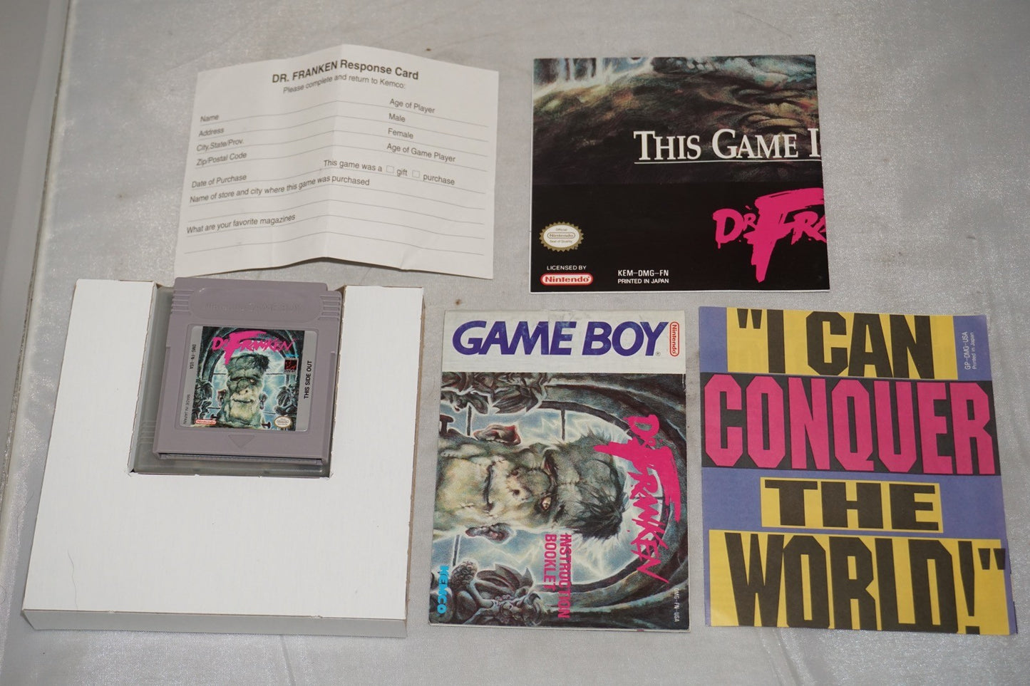 Dr Franken (Nintendo Gameboy Game Boy GB) Complete w/ Reg Card CIB Authentic
