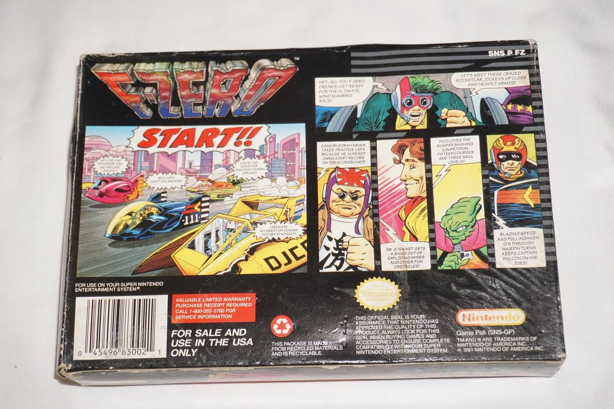 F Zero (Super Nintendo SNES) Complete in Box CIB