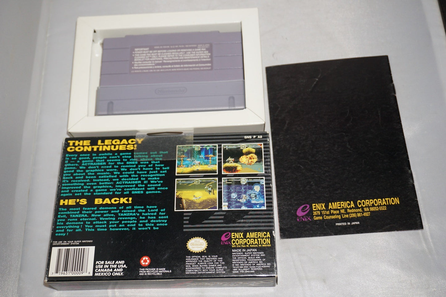 Actraiser 2 (Super Nintendo SNES) Complete in Box CIB