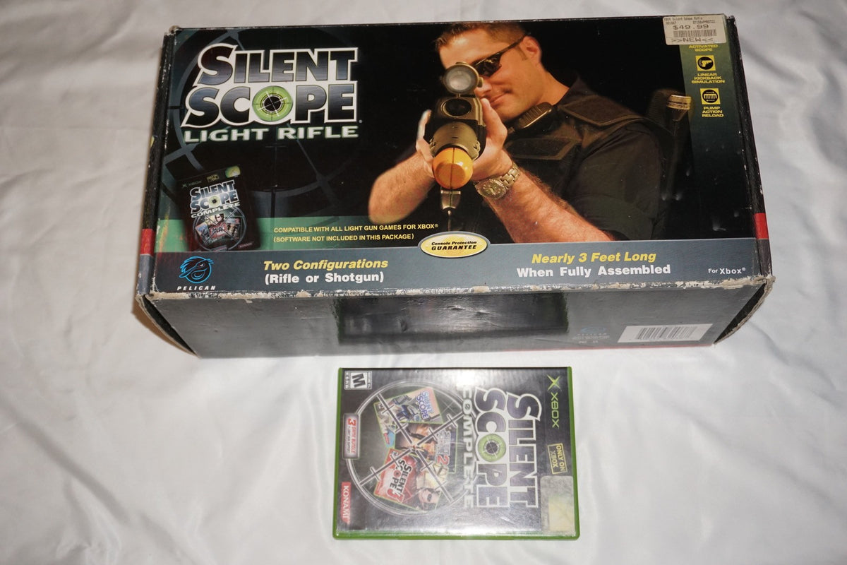 Silent Scope Light Rifle Gun (Microsoft Xbox) Complete in Box w/ Game Bundle