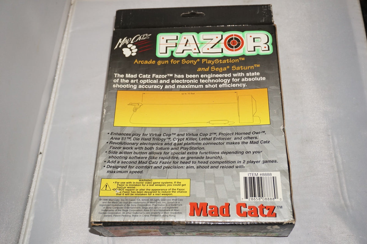 Mad Catz Fazor Light Gun (Sony Playstation 1 ps1) with Box