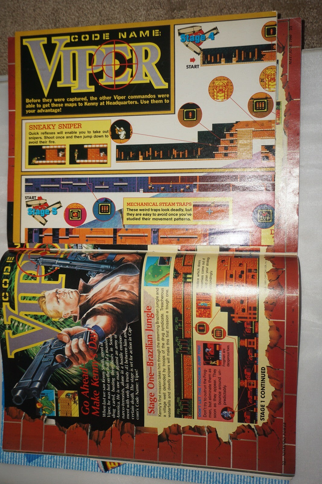 May/June 1990 Super Contra Nintendo Power Magazine #9 Map