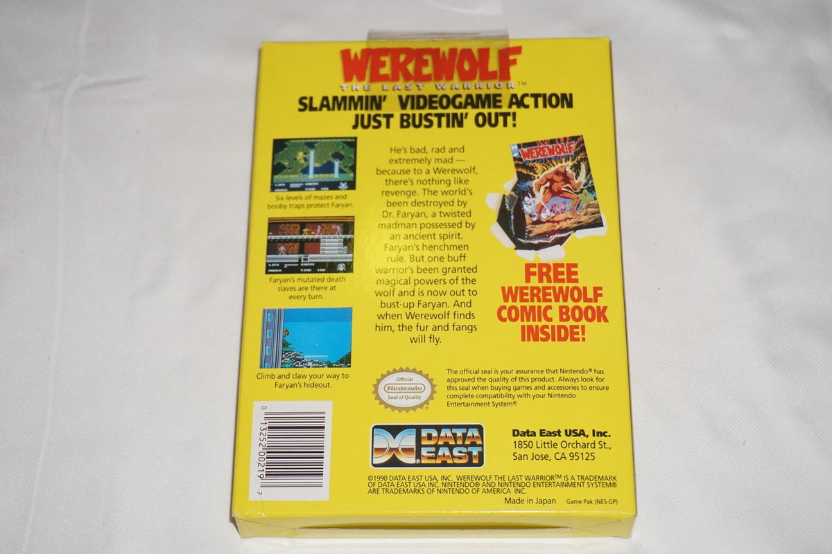 Werewolf the Last Warrior (Nintendo NES) Complete in Box w/ Comic CIB