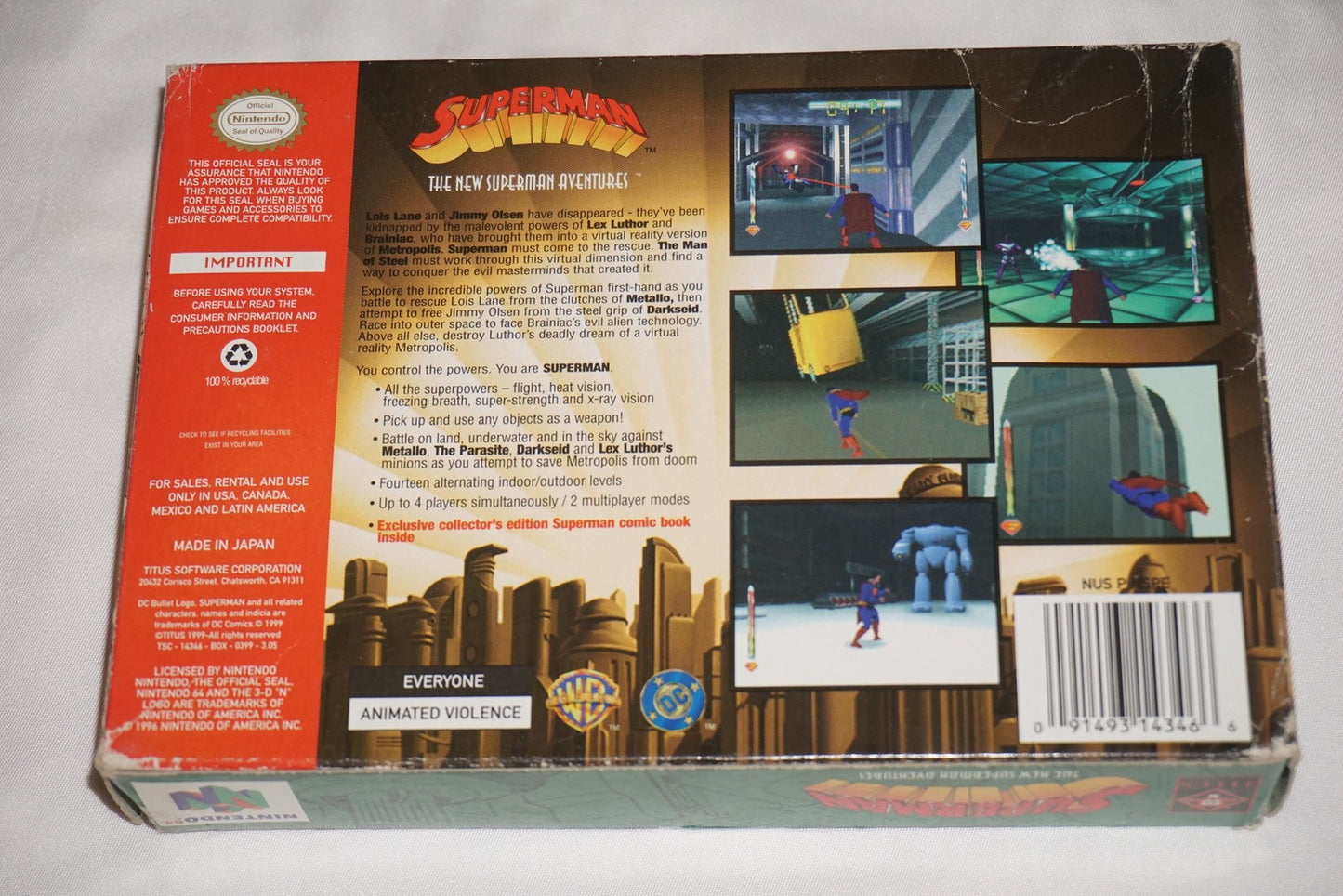 Superman (Nintendo 64 N64) Complete in Box CIB