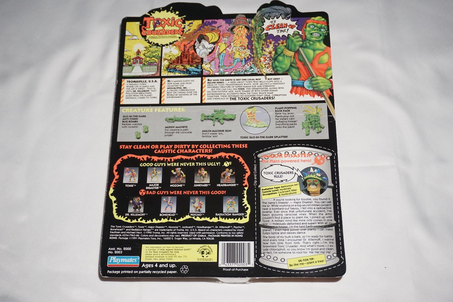 Toxic Crusaders Major Disaster Playmates 1991 NEW Sealed Unpunched
