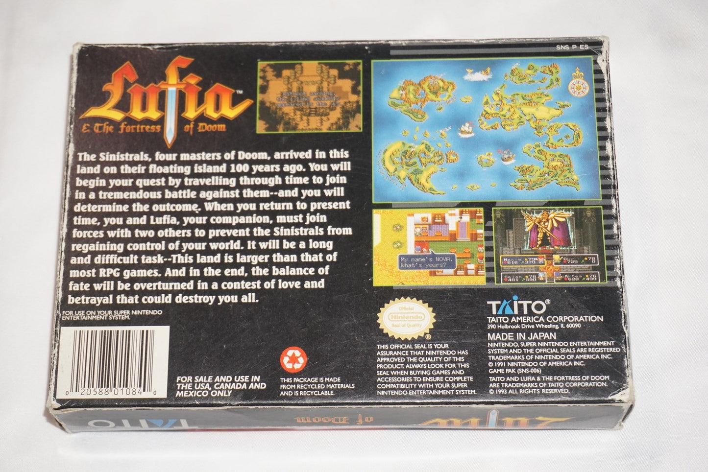 Lufia and The Fortress of Doom (Super Nintendo SNES) Complete in Box CIB