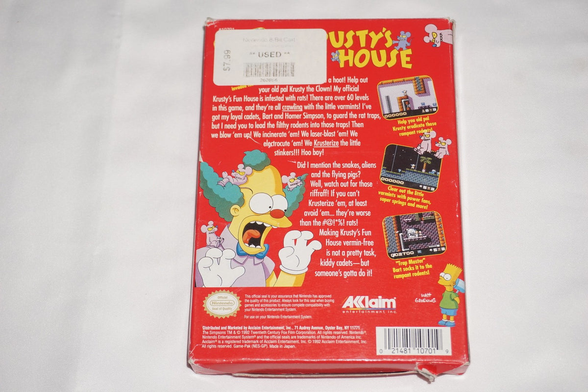 Krusty's Fun House (Nintendo NES) Complete in Box CIB
