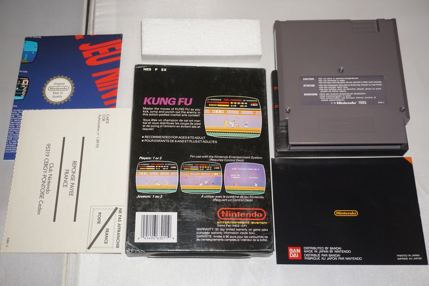 Kung Fu FRENCH PAL (Nintendo NES) Complete in Box CIB #3