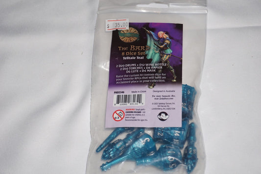PolyHero The Bard 8 Dice Set Telltale Teal Dice Set NEW Sealed