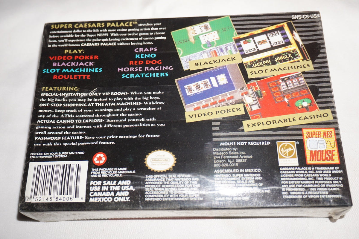 Super Caesars Palace (Super Nintendo SNES) NEW Sealed