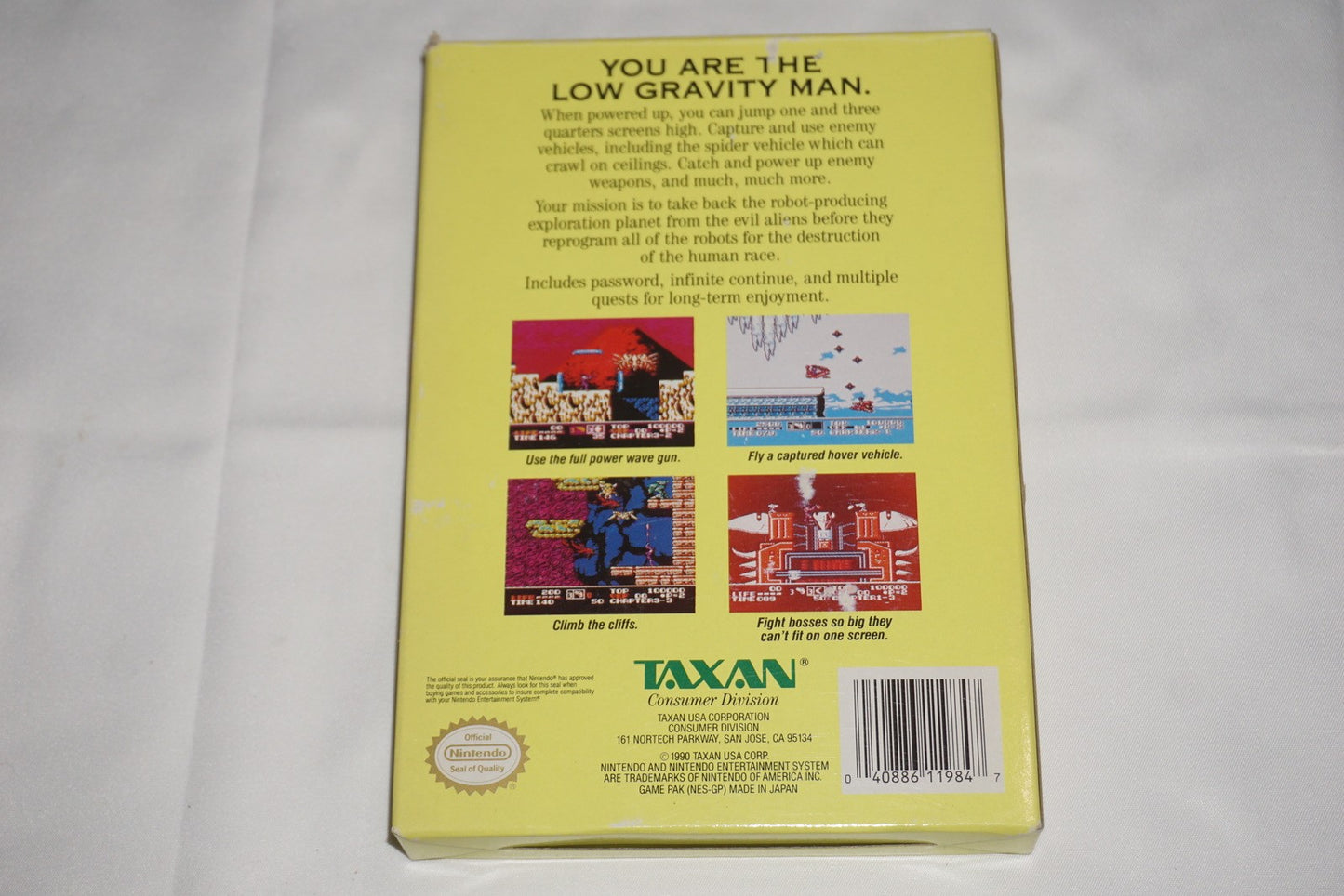 Low G Man (Nintendo NES) Complete in Box w/ Reg Card CIB