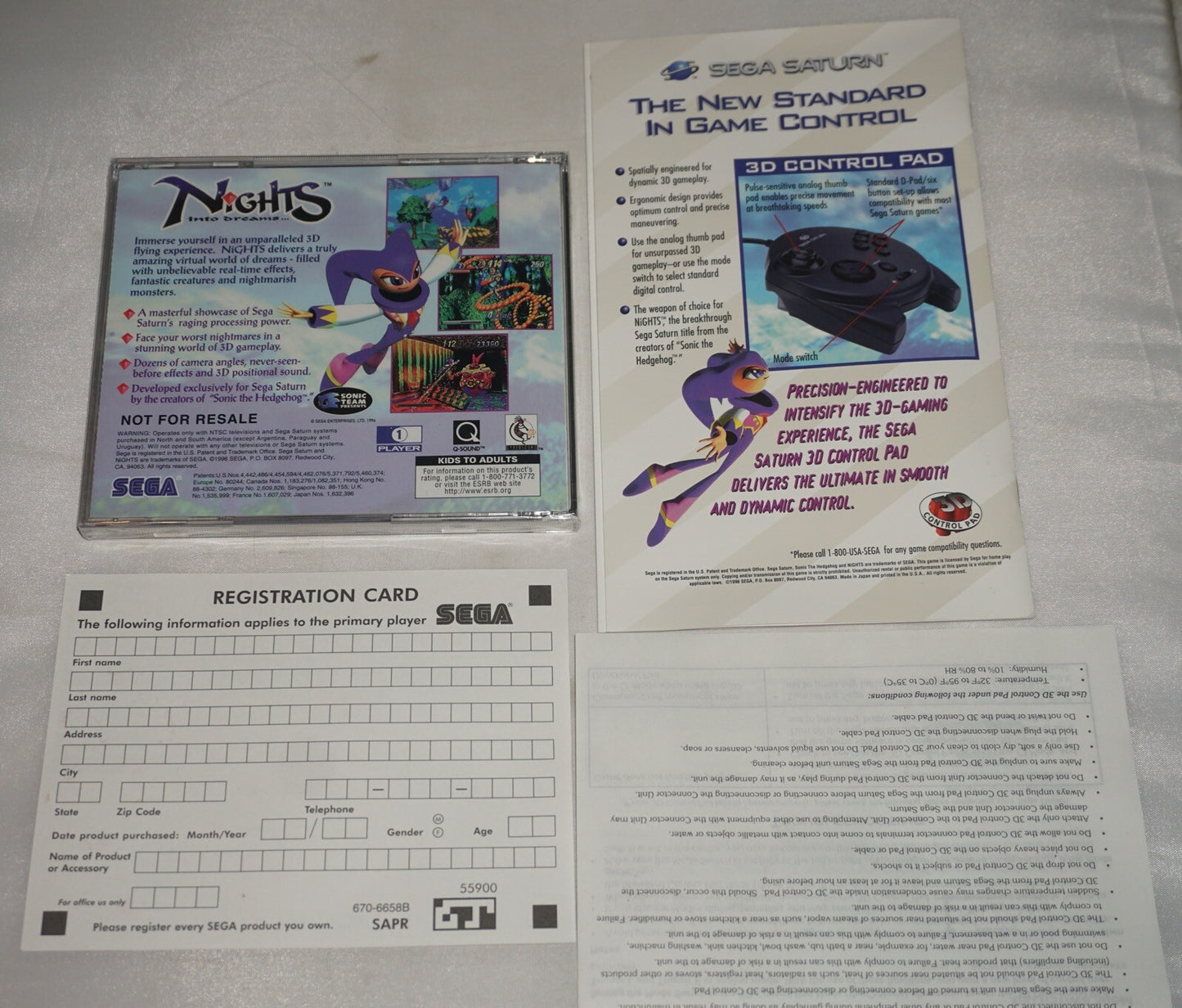 Nights Into Dreams (Sega Saturn) NEW Sealed