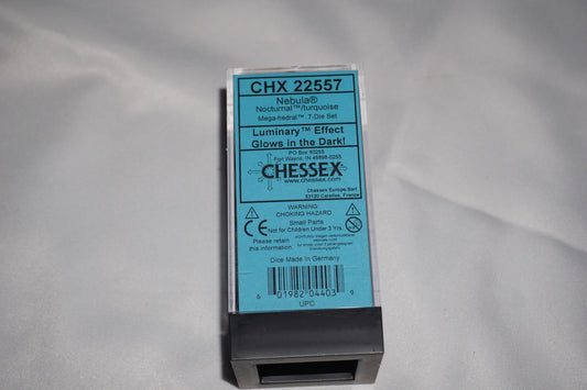Chessex 22557 Nebula Nocturnal Turquoise CHX Dice Set NEW Sealed