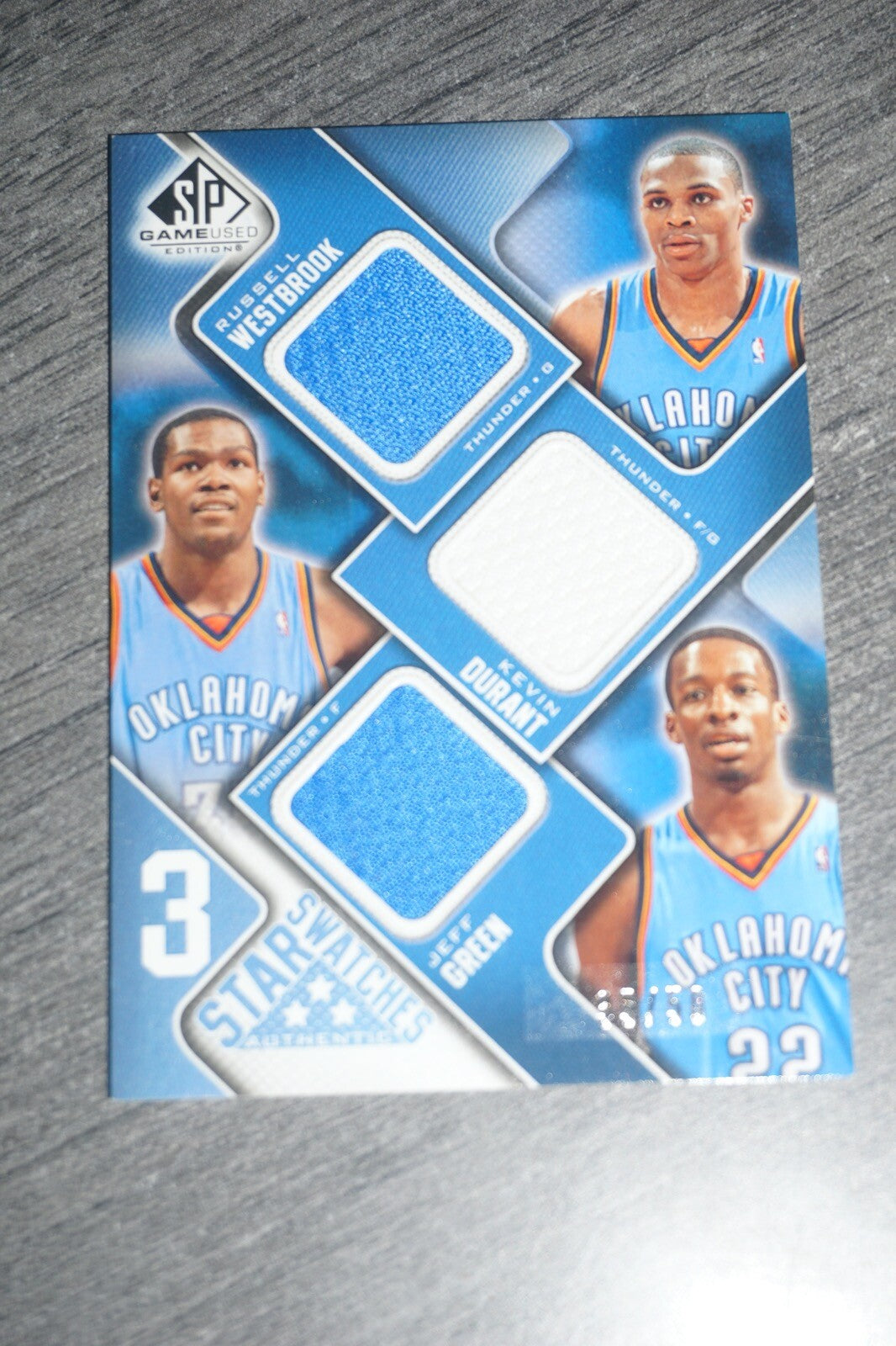 Kevin Durant Russell Westbrook Jeff Greem Star Swatches 2009-10 3S-WDG /50