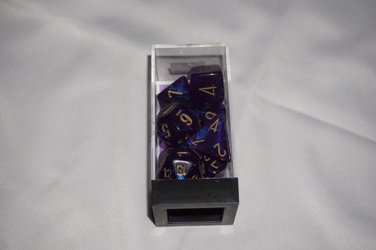 Chessex 22587 Poly Mega-hedral Borealis Royal Purple CHX Dice Set NEW Sealed