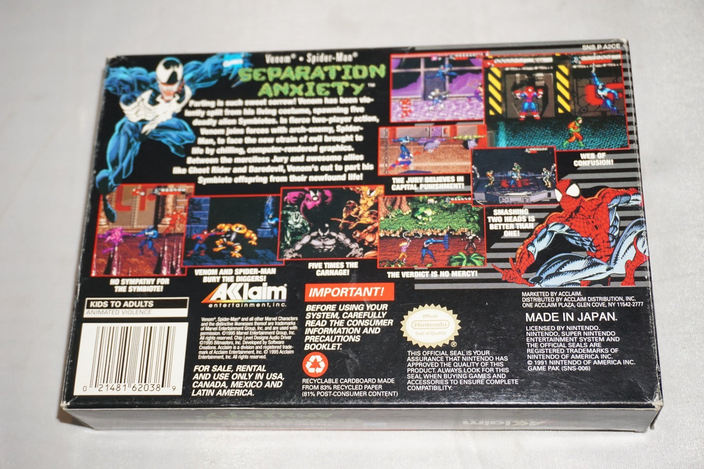 Seperation Anxiety (Super Nintendo SNES) Complete in Box CIB