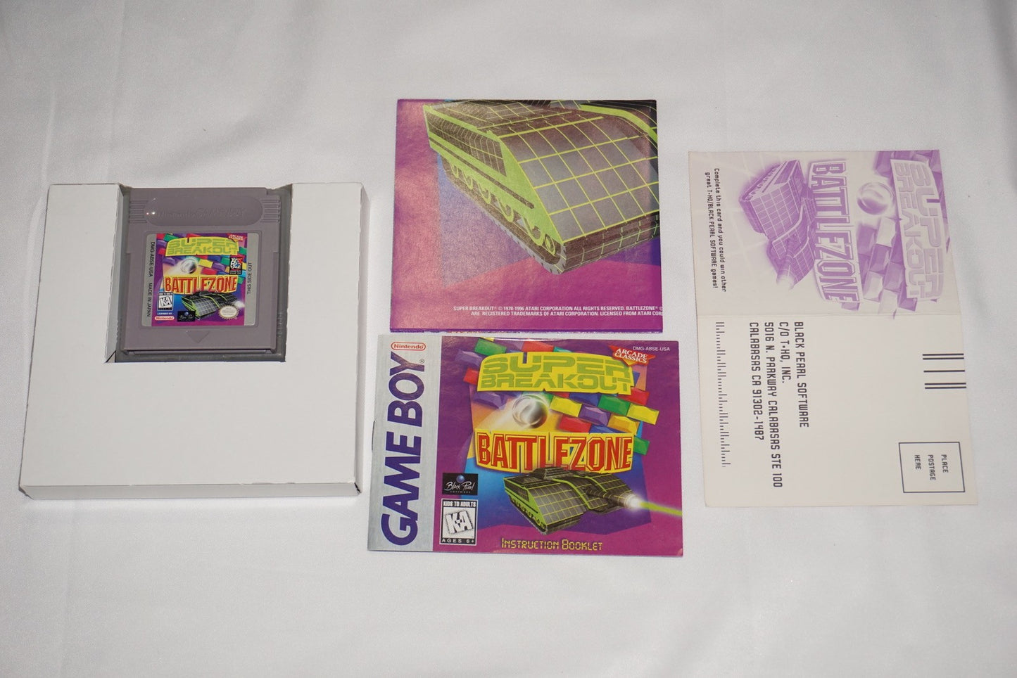 Super Breakout/Battlezone (Game Boy Gameboy) Complete in Box w/ Reg Poster CIB
