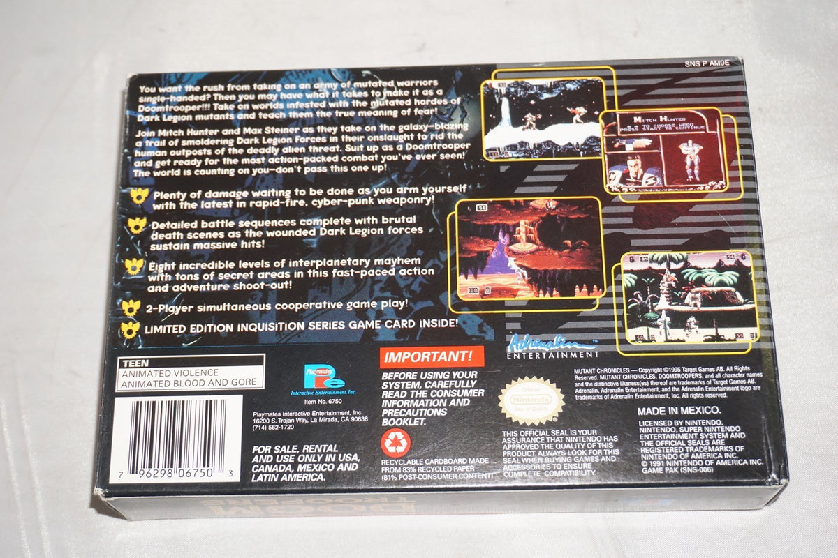 Doom Troopers (Super Nintendo SNES) Complete in Box w/ Poster & Card CIB