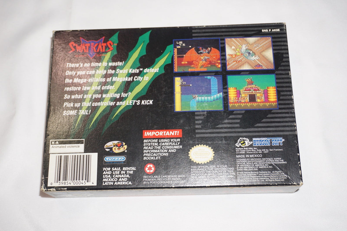 Swat Kats (Super Nintendo SNES) with Box No Manual