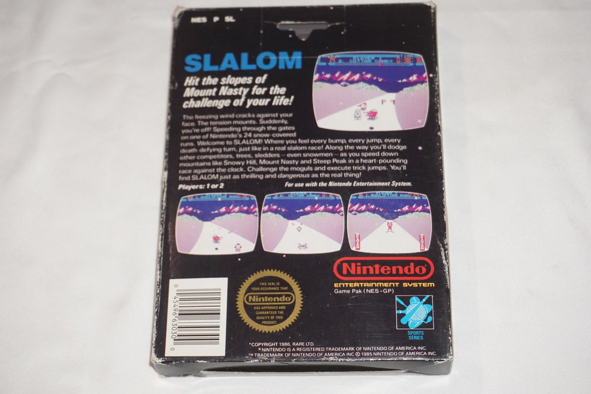Slalom Hangtab 5 Screw (Nintendo NES) Complete in Box CIB