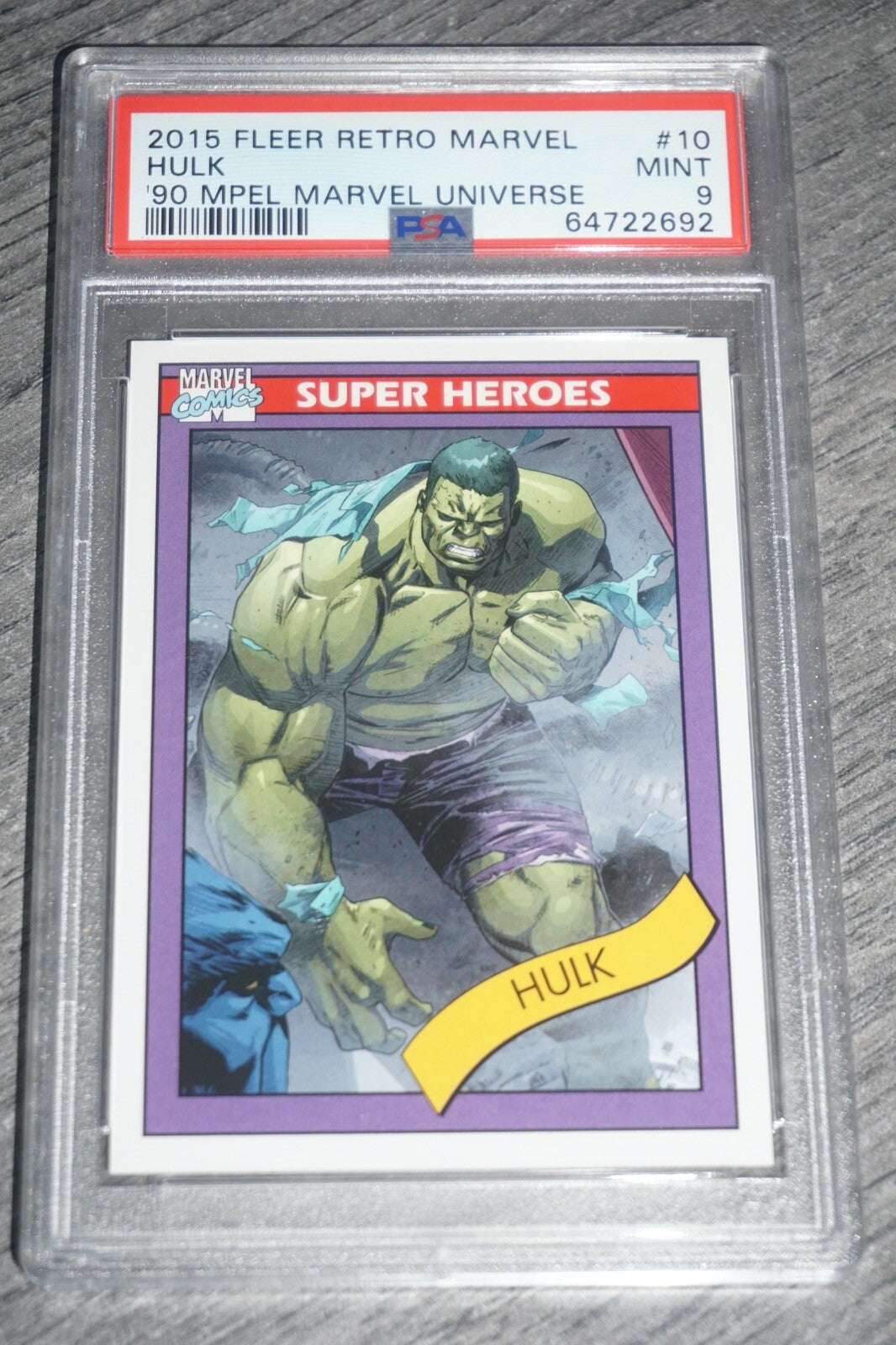 Hulk #10 2015 Fleer Retro Marvel 90 Impel Universe Mint Psa 9