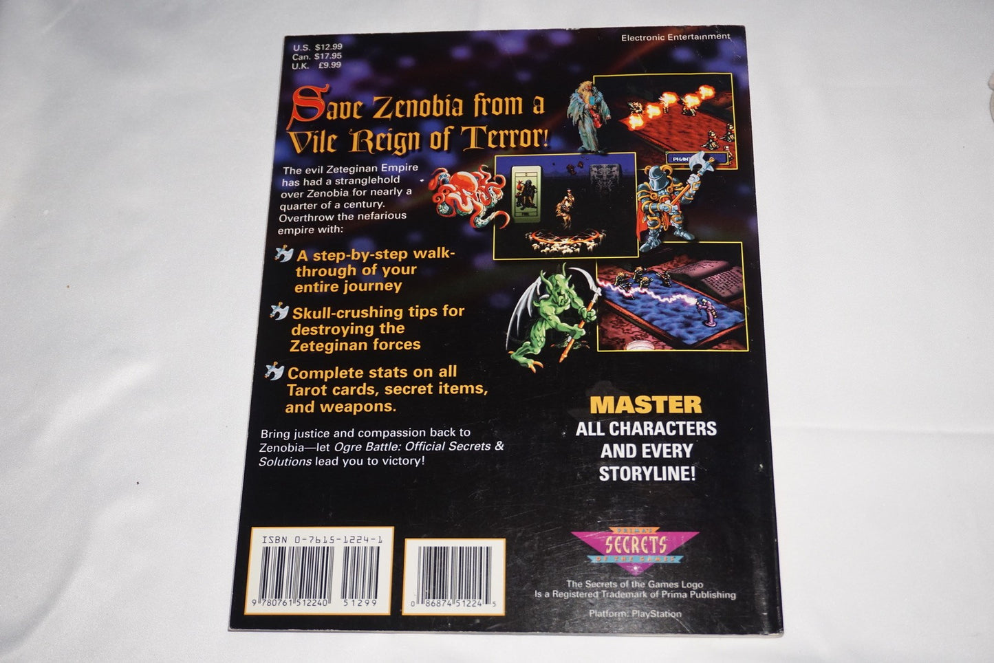 Ogre Battle Limited Edition Official Secrets Strategy Guide Playstation ps1