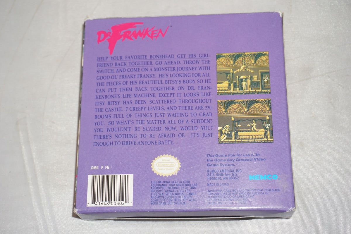 Dr Franken (Nintendo Gameboy Game Boy GB) Complete w/ Reg Card CIB Authentic