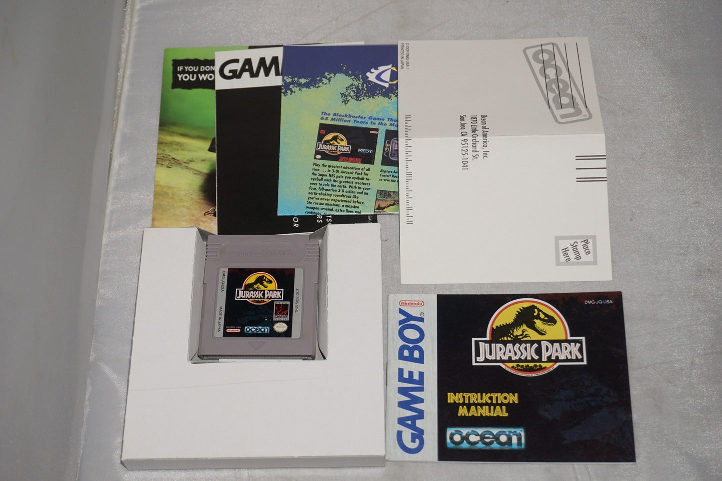 Jurassic Park (Nintendo Gameboy Game Boy GB) Complete w/ Reg Card CIB