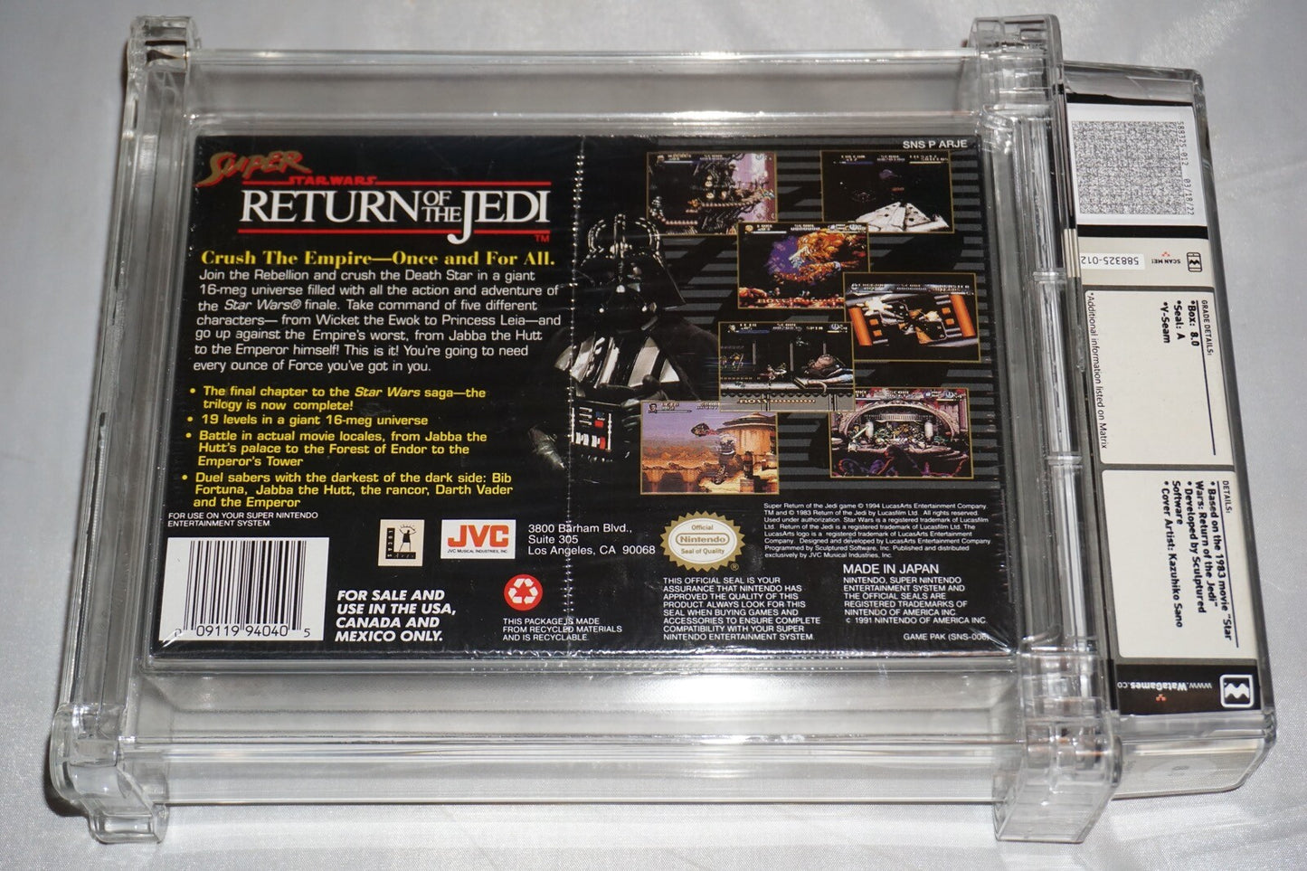 Star Wars Return of Jedi (Super Nintendo SNES) WATA 8.0 A NEW Sealed MIJ JVC