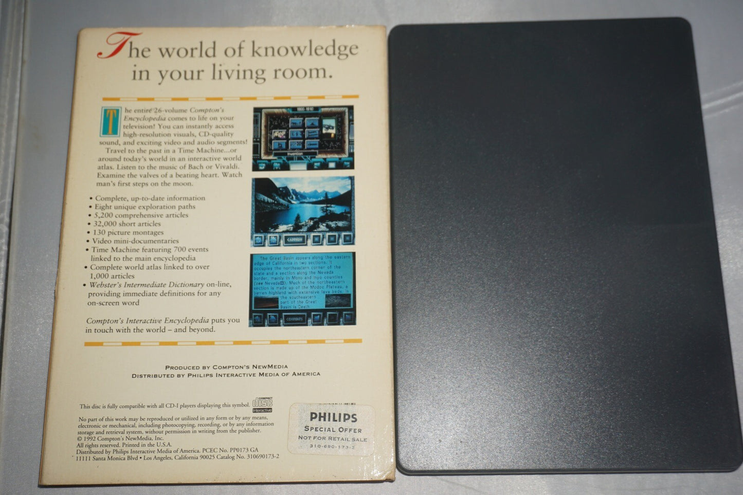 Compton's Interactive Encyclopedia Phillips CD-i Complete w/ Slipcover Long Box