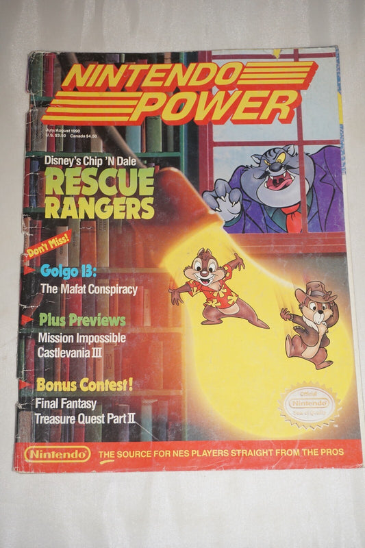 July/August 1990 Chip N Dale Nintendo Power Magazine #3 Poster