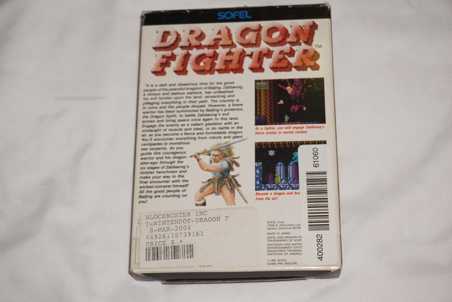 Dragon Fighter (Nintendo NES) Complete in Box CIB