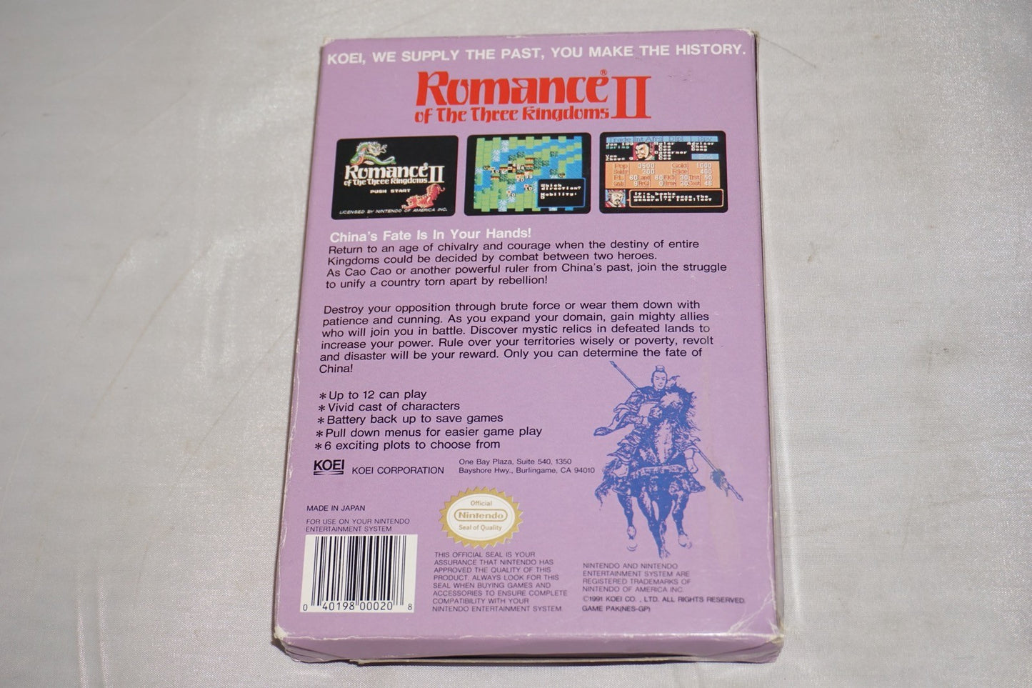 Romance of the Three Kingdoms II 2 (Nintendo NES) Complete in Box CIB