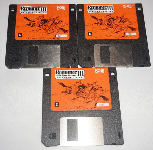 Romance Of The Three Kingdoms III Dragon Of Destiny (PC IBM 3.5”) Disks Only