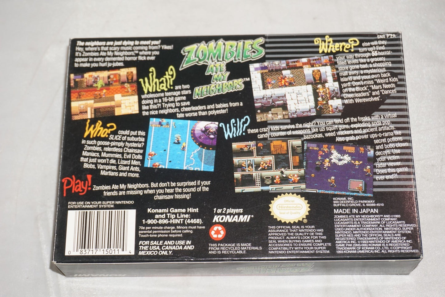 Zombies Ate My Neighbors (Super Nintendo SNES) Complete in Box CIB