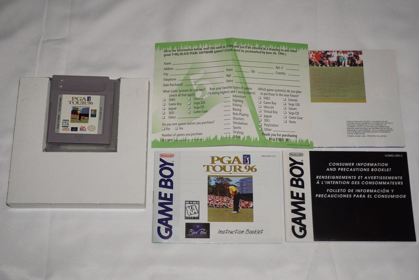 PGA Tour 96 (Nintendo Game Boy Gameboy) Complete in Box w/ Reg CIB