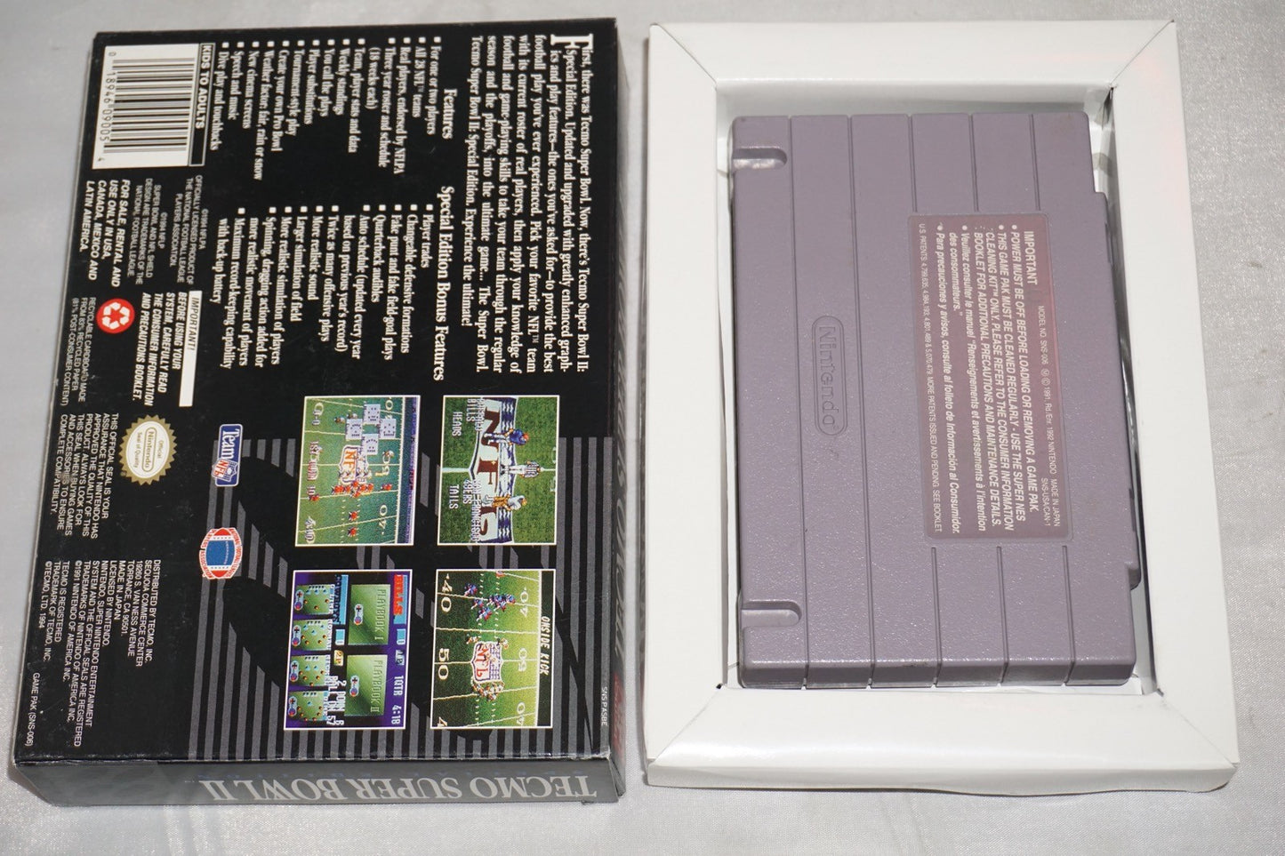 Tecmo Super Bowl II 2 (Super Nintendo SNES) with Box No Manual