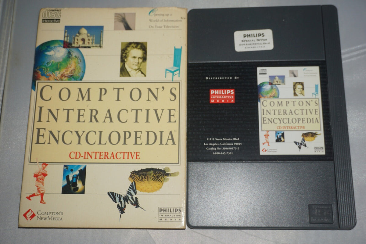 Compton's Interactive Encyclopedia Phillips CD-i Complete w/ Slipcover Long Box